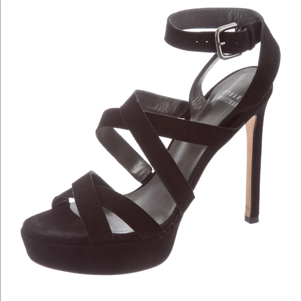 Stuart Weitzman Caged Suede Sandals